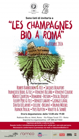 "Les Champagnes Bio a Roma", dimanche 26 octobre